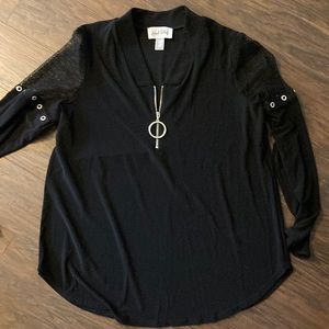 Joseph Ribhoff Blouse Fishnet trim